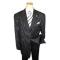 Stacy Adams Black with Silver Grey Pinstripes Super 100's 100% Wool Suit